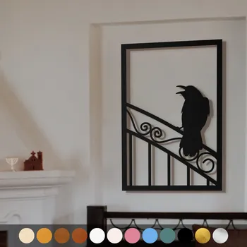 Obraz WoodenPuzzle.cz Dřevěný obraz - Zpívající vrána Barva: Růžová, Velikost: L