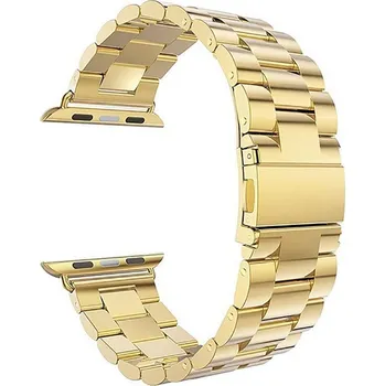 Řemínek na hodinky AW Kovový BR řemínek pro Apple Watch - Zlatý Šířka uchycení řemínku: 44/45/46/49mm, Barva: Zlatý IR-AWBR07