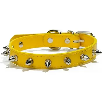 Obojek pro psa Stylový obojek pro psy s hroty - žlutá,XL