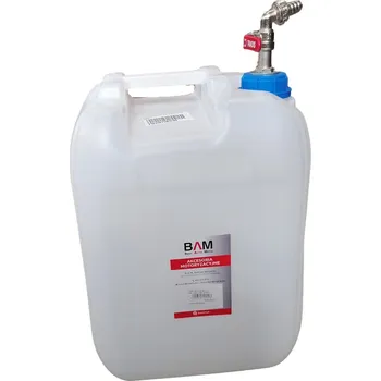 Kanystr Kanystr na vodu 20L bílý kohout horní z uzávěru