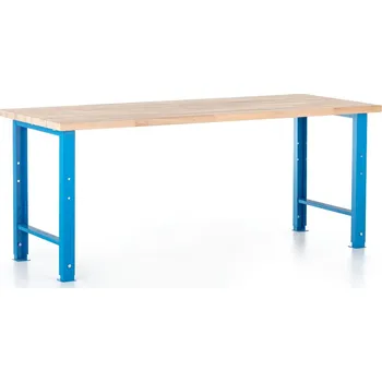 Dílenský stůl Výškově nastavitelný dílenský stůl Basic, 200 x 80 cm, modrá - ral 5012