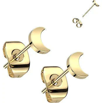 Náušnice Atreya Titanové puzetové náušnice měsíc Barva: Zlatá