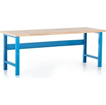 Dílenský stůl Dílenský stůl Basic s čelní deskou 200 x 80 cm, modrá - ral 5012