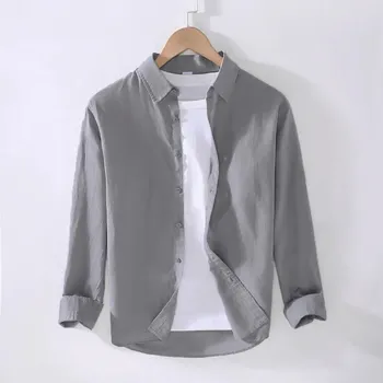 Pánská košile Pánská jednobarevná košile na léto Barva: Šedá, Velikost: XL