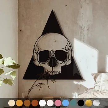 Obraz WoodenPuzzle.cz Dřevěný obraz - Lebka Barva: Růžová, Velikost: XL