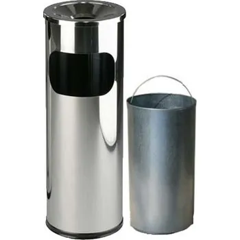 Odpadkový koš Odpadkový koš s popelníkem a vnitřní nádobou, lesklý nerez