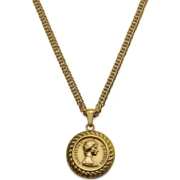 Náhrdelník Sanctus | Vintage náhrdelník Alžběta II zlaté barvy - Lucleon