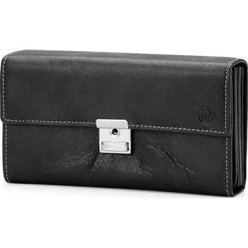 Peněženka Montreal Classic černá kožená peněženka harmonika - Lucleon