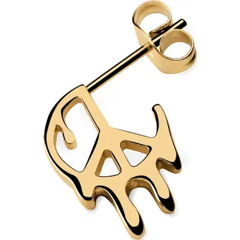 Náušnice Fahrenheit | Náušnice pecka tavená ocel Peace zlaté barvy - Otsu