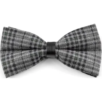 Motýlek Šedý vlněný motýlek Káro - Tailor Toki