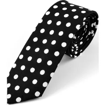 Kravata Černo-bílá puntíkovaná kravata - Tailor Toki