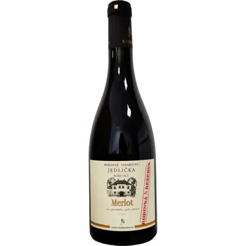 Víno Jedlička Merlot Výběr z hroznů 0,75l 13% ETIKETA