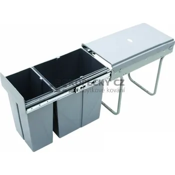 Odpadkový koš Koš odpadkový JC603 30V 1x20l+1x9l v440mm plnovýsuv soft šedý