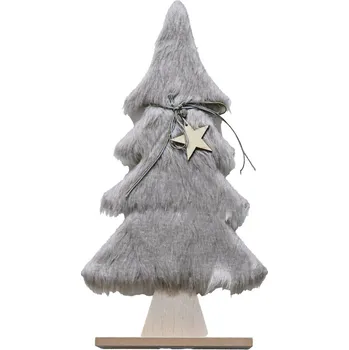 Vánoční dekorace Dekorační vánoční stromeček s kožešinou LUSH 28 cm - různé barvy Barva: Tmavě šedá
