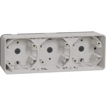 vypínač Schneider Electric MUR39913 Mureva Styl - Povrchová instalační krabice IP55 3 násobná horizontální, Bílá
