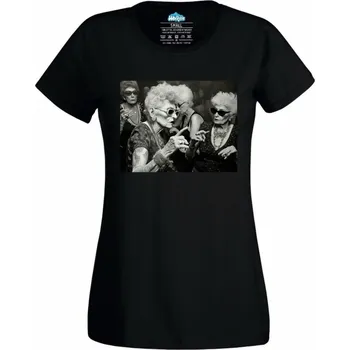 Dámské tričko Techno babičky (Skladem XS-4XL) (Velikost: 4XL, Barva: Černá)