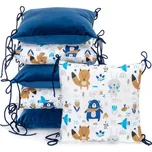 T-TOMI Polštářkový mantinel VELVET, blue bears 35 x 35