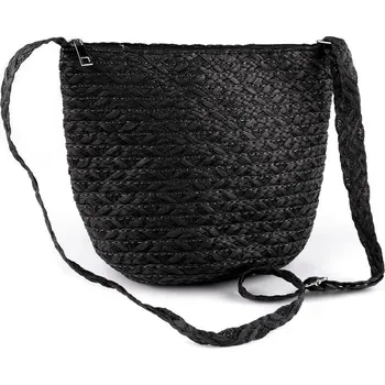 Kabelka Kabelka z papírové slámy crossbody 23x30 cm - 4 černá