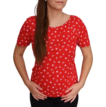 Dámská halenka Halenka Sabatti červená s kotvičkami Velikosti Sabatti: 40