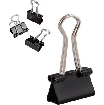 Kancelářská sponka d.rect - klipy kancelářské 19 mm, černé, 12 ks