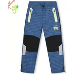 Chlapecké outdoorové plátěné kalhoty Kugo FK7601, tyrkysové (dětské bavlněné kostkované kalhoty)