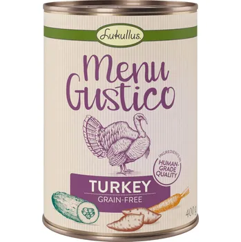 Krmivo pro psa 6x400g Lukullus Menu Gustico Sensitive - krůtí