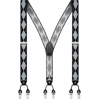 Kšandy Vexel | Šedé šle s velkým diamantovým vzorem - Trendhim