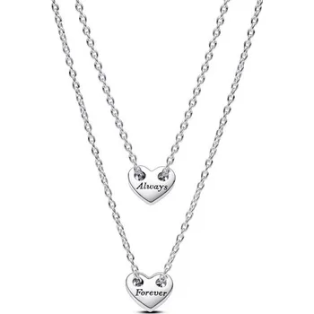 Náhrdelník Náhrdelník PANDORA Rozdělitelné srdce Forever a Always 393207C00-45