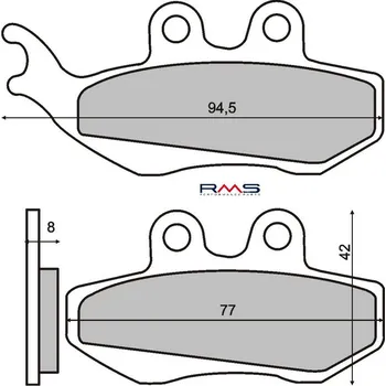 Brzdová destička Brzdové destičky RMS 225100360 organické 225100360