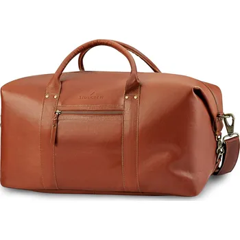 Cestovní taška Fidei | Kávově hnědá cestovní taška z&nbsp;kozí kůže kvality full grain - Sidegren