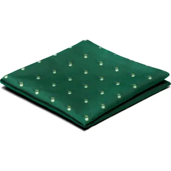 Kravata Zelený vánoční kapesníček do saka se soby - Trendhim