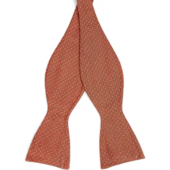 Lesklý hnědý puntíkovaný hedvábný vázací motýlek - Trendhim