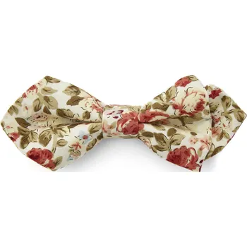 Motýlek Krémový špičatý motýlek s květinovým vzorem - Bohemian Revolt