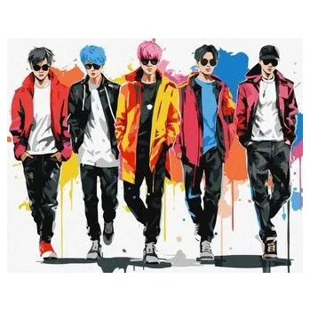 Set školních potřeb Malowanie po numerach - Zespół muzyczny 40x50cm