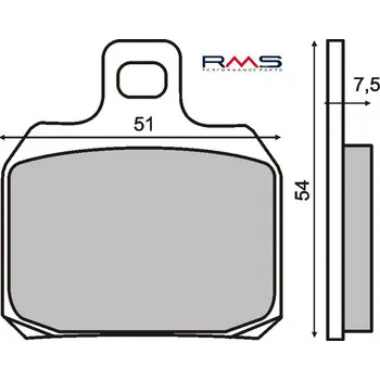 Brzdová destička Brzdové destičky RMS 225100490 organické YAMAHA YP 125 X-MAX 2006-2016
