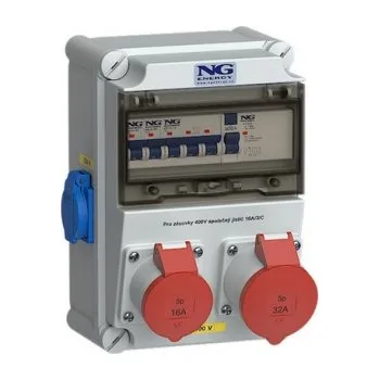 Rozvaděč N.G. Elektro Zásuvková skříň nástěnná SC 53 5624 E.01 jištěná s chráničem