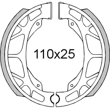 Brzda pro motocykl Brzdové čelisti RMS 225120091 zadní KYMCO Agility 50 4T (R12) 2007-2008