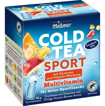 MESSMER LEDOVÝ OVOCNÝ ČAJ COLD TEA SPORT MULTIVITAMIN 38,5g NĚMECKO!
