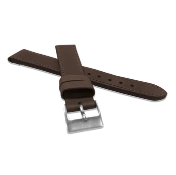 Řemínek na hodinky LAVVU Tmavě hnědý prošitý řemínek SPORT z luxusní kůže Top Grain - 18 LSAUC18