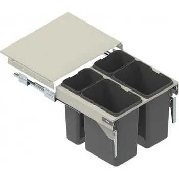 Odpadkový koš odpadkový koš SEGREGO Front 60N 2x7l 2x15l v320, L480mm plnovýsuv soft šedý
