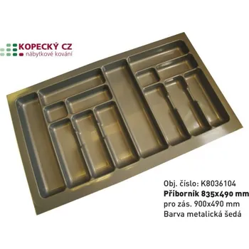 Organizace kuchyně příborník 835x490mm pro zás. 900x490mm šedý