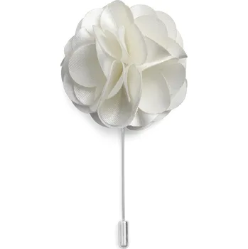 Brož Luxusní bílá květina do klopy - Warren Asher