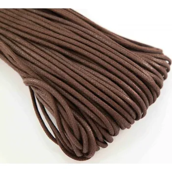 Voskovaná oděvní šňůra - hnědá - průměr 0,23 cm
