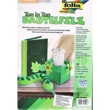 Filc dekoracyjny zielony (10szt) Mix FOLIA PAPER