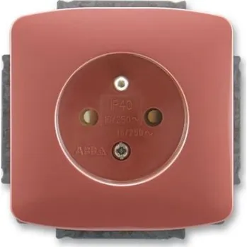 vypínač ABB Tango zásuvka vřesová červená 5518A-A2359 R2 s clonkami