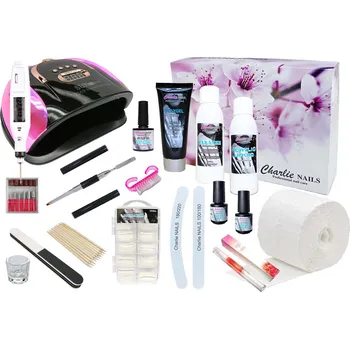 Startovací sada na Polygel nehty XXXL GL256W růžová s bruskou 10W