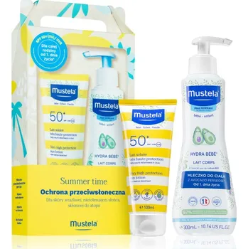 Mustela Bébé opalovací krém pro děti SPF 50+ 100 ml + hydratační tělové mléko pro dětskou pokožku 300 ml