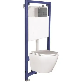 WC sada Laveo Akan wc souprava s mísou, sedátkem a tlačítkem VMDD600S