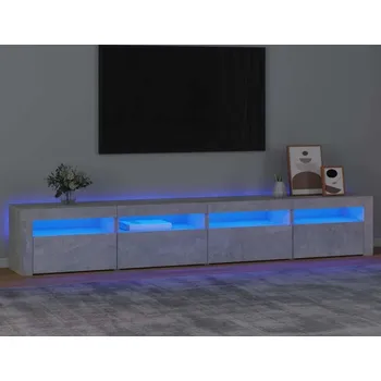 Televizní stolek vidaXL TV skříňka s LED osvětlením 240x35x40 cm [3152763] Barva: Betonová šedá