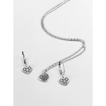 Náhrdelník Ocelový náhrdelník - Srdce malé zdobené